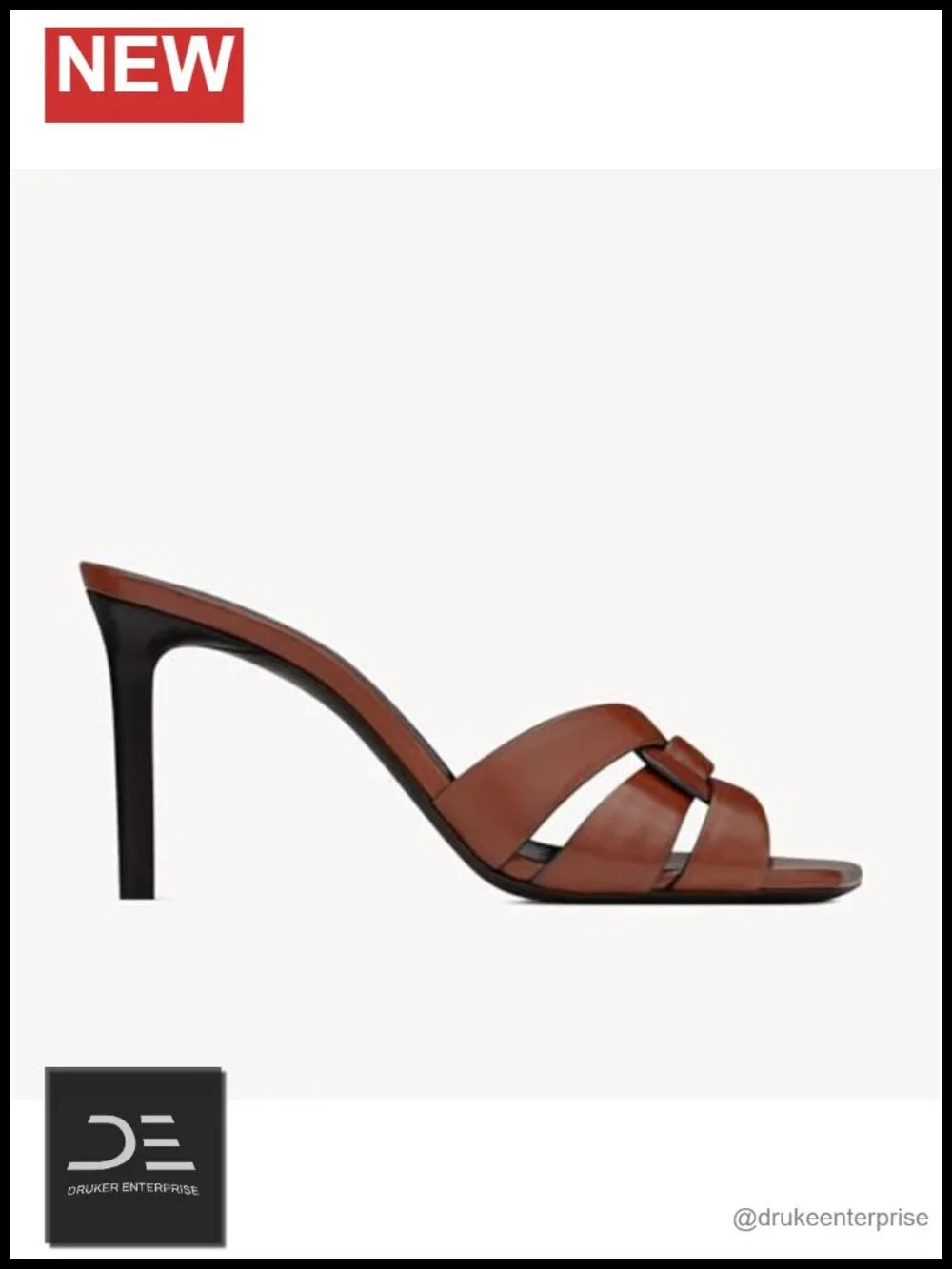 Open Toe Heeled Mules for Women Intertwining Straps Square Toe Stiletto Heel